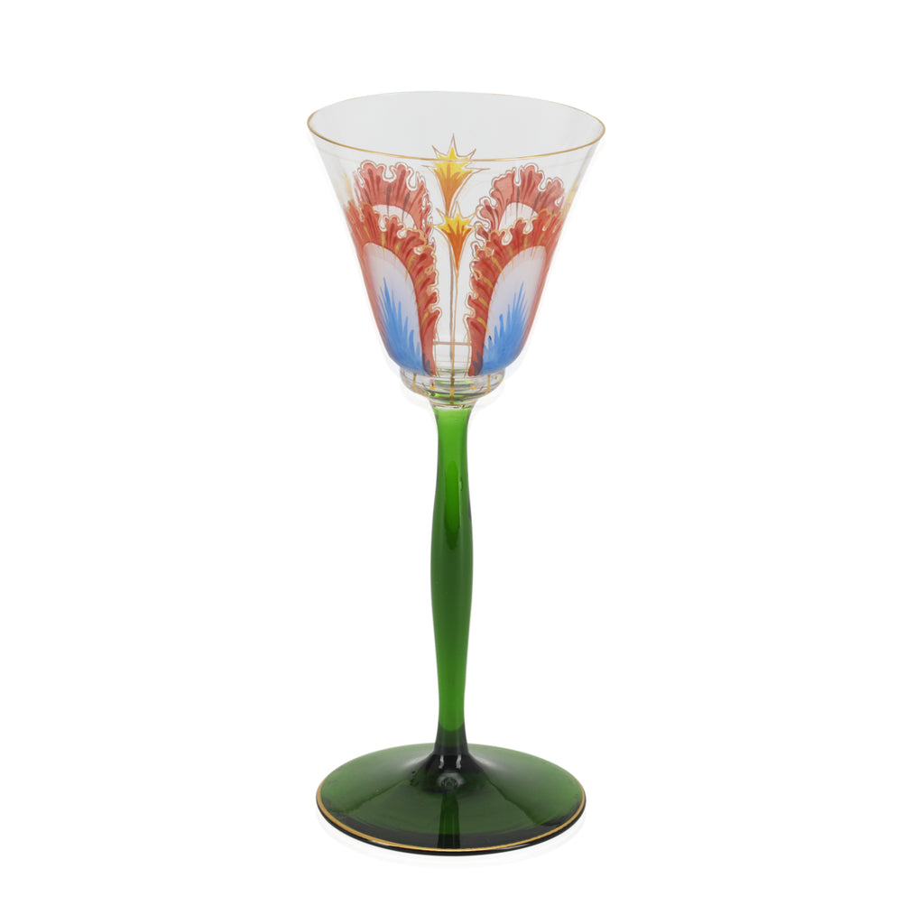 Green Floral Pattern Glassware