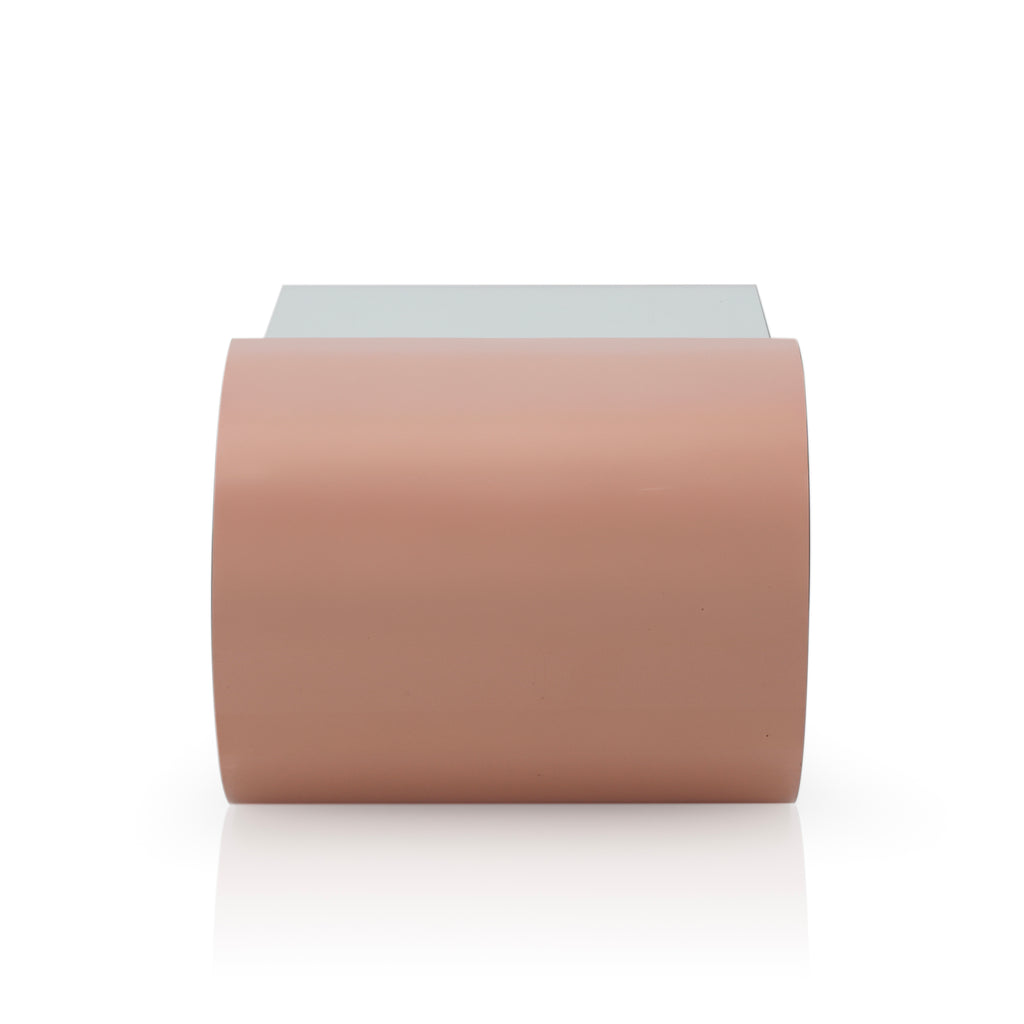 Curved Blush Side Table w/ Glass Top