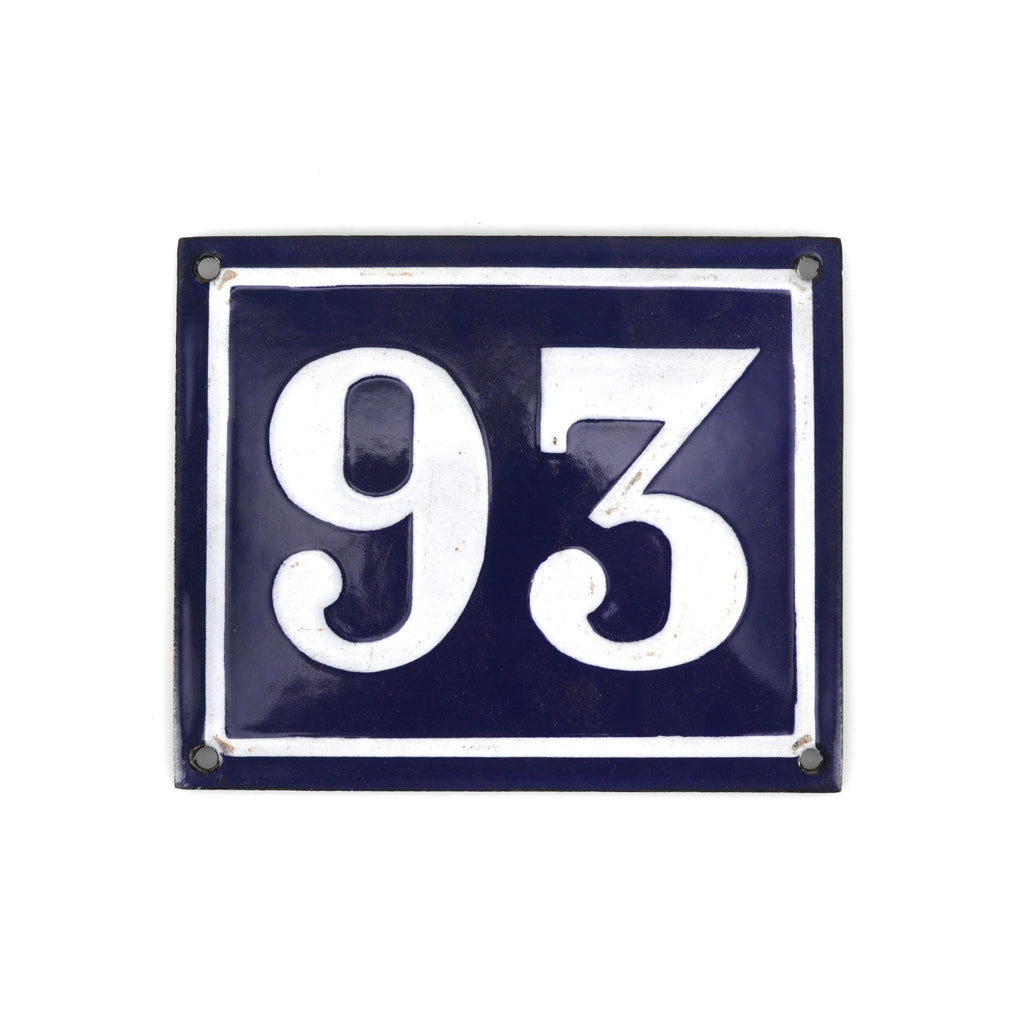 Blue & White 93 Square Sign (A+D)