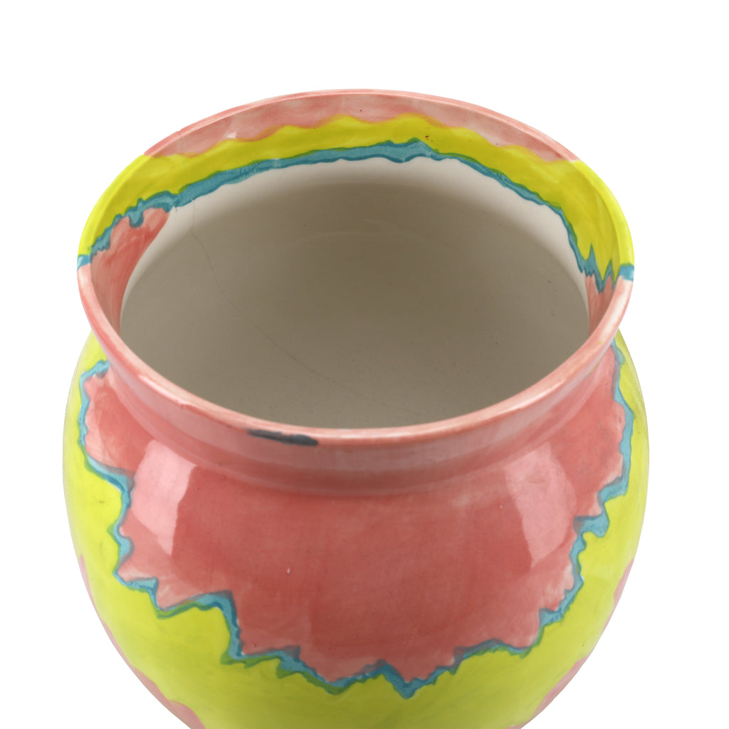 Pink and Yellow Ceramic Vase (A+D)