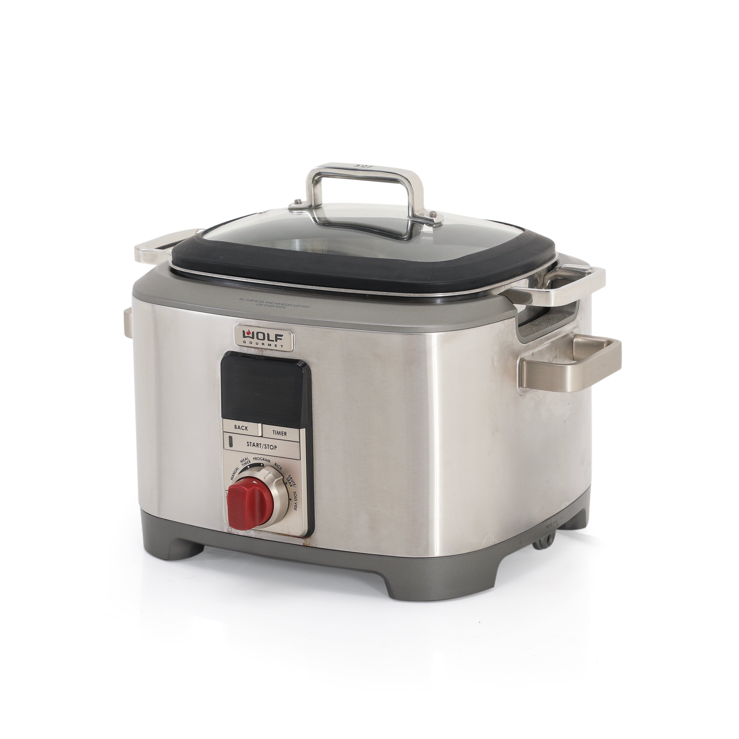 Stainless Steel Wolf Gourmet Multi Cooker with Red Knob - Gil