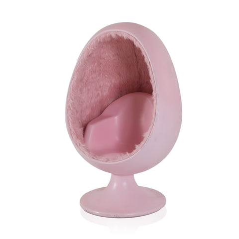 Pink Faux Fur Egg Chair