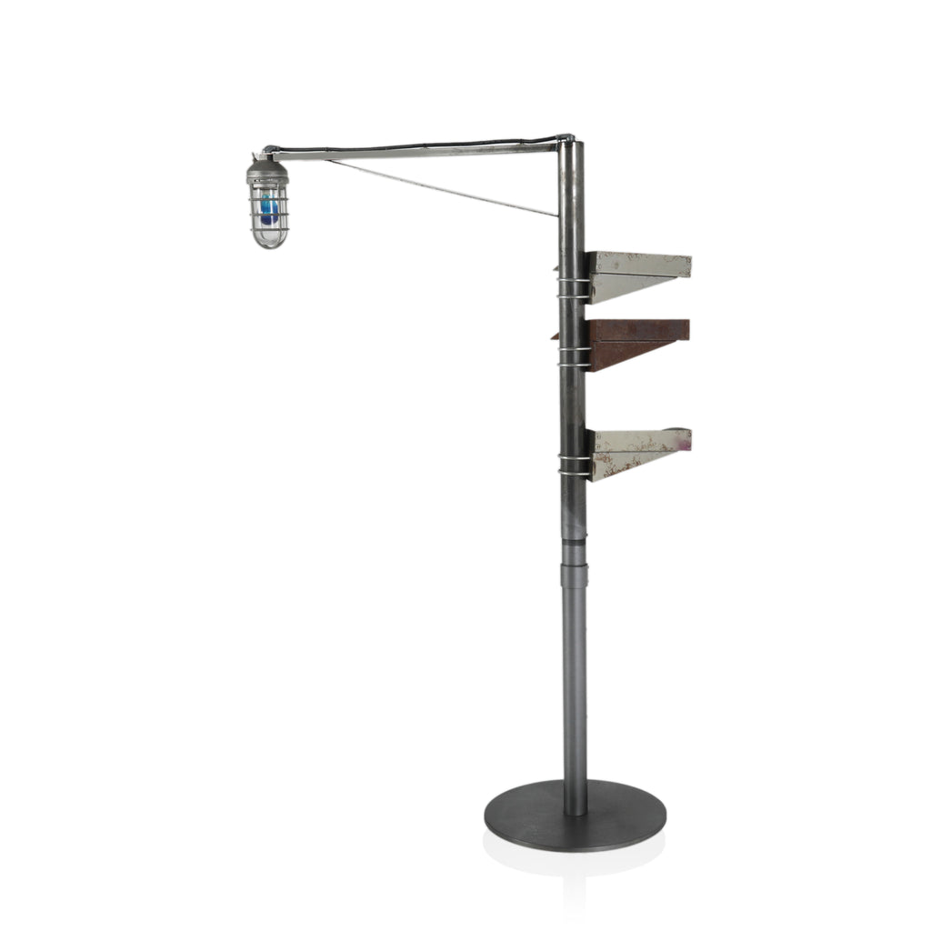 Industrial Floor Lamp w/ Blue Bulb