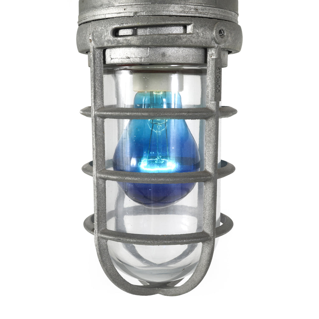 Industrial Floor Lamp w/ Blue Bulb