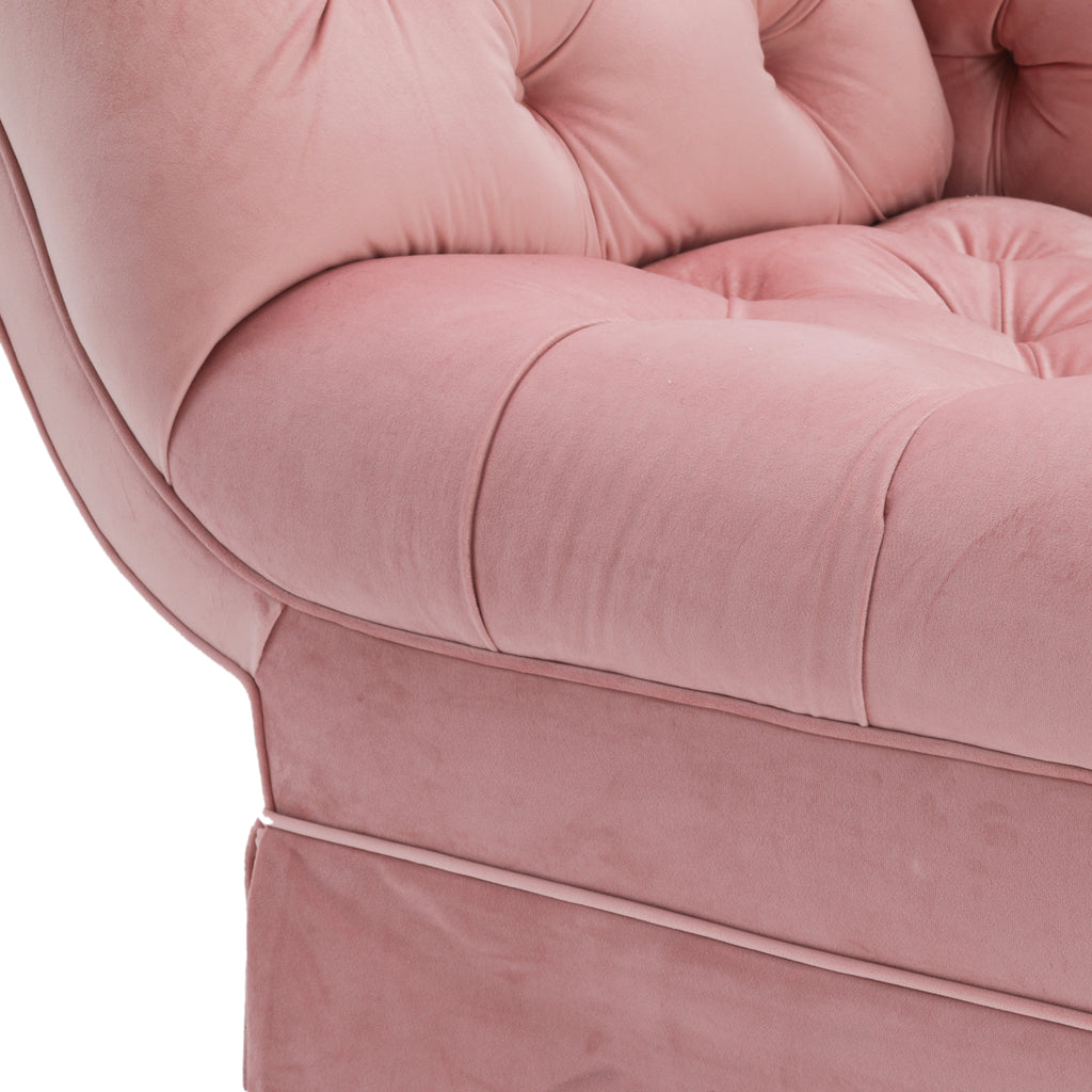 Pink Velvet Tufted Chaise