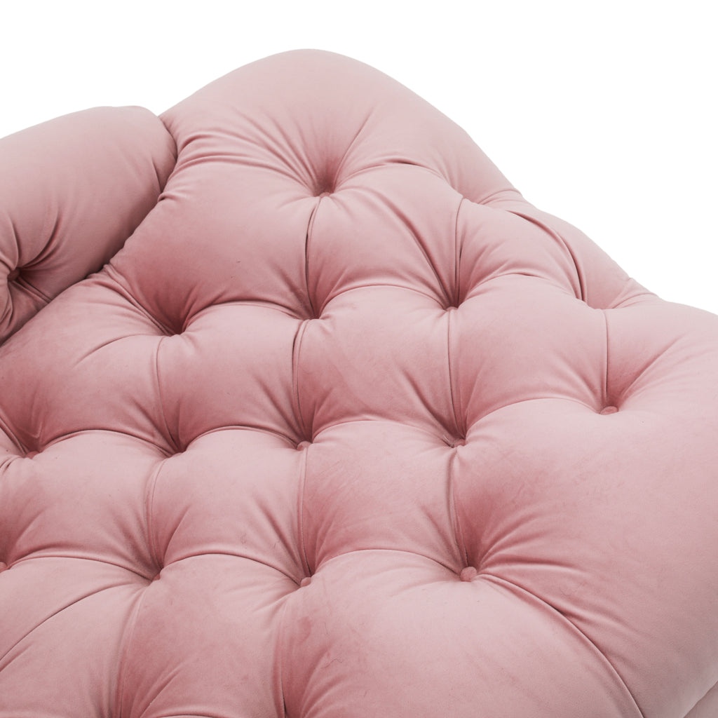 Pink Velvet Tufted Chaise