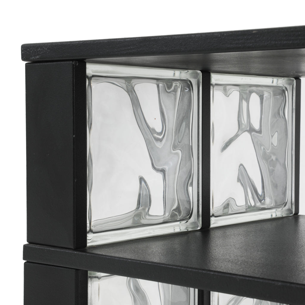 Black Rolling Shelf w/ Glass Panels