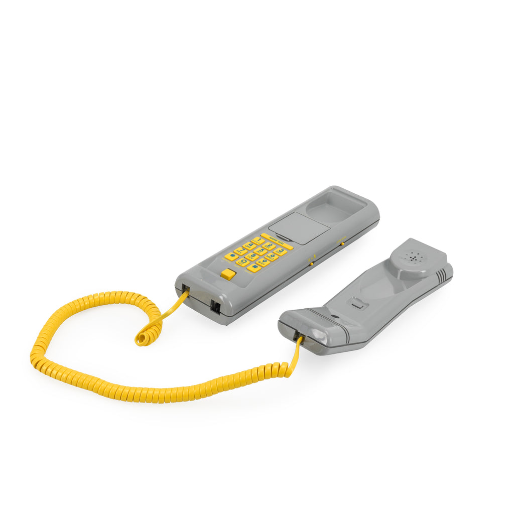 Grey Telephone w/ Yellow Cord