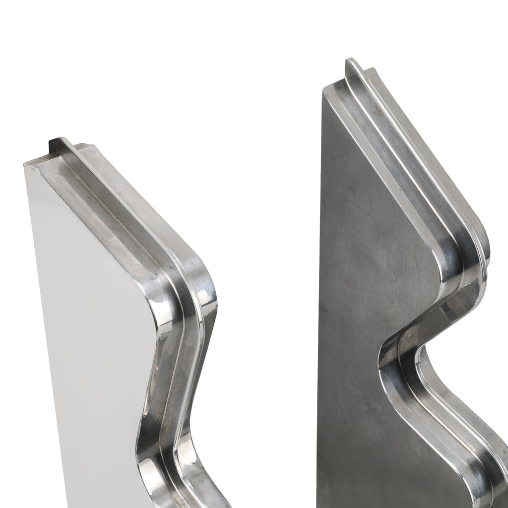 Wavy Chrome Bookends - Pair