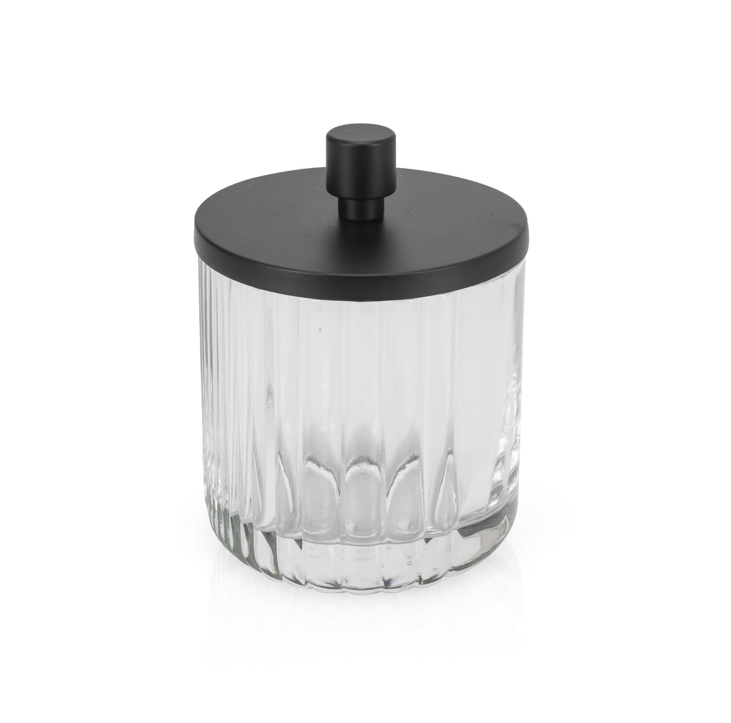 Ribbed Glass Jar