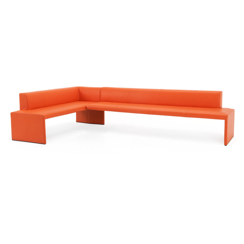 Orange Vinyl Sectional Sofa