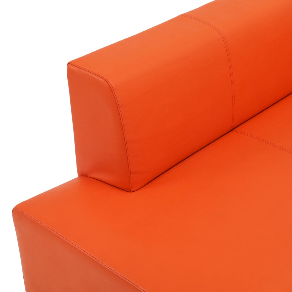 Orange Vinyl Sectional Sofa