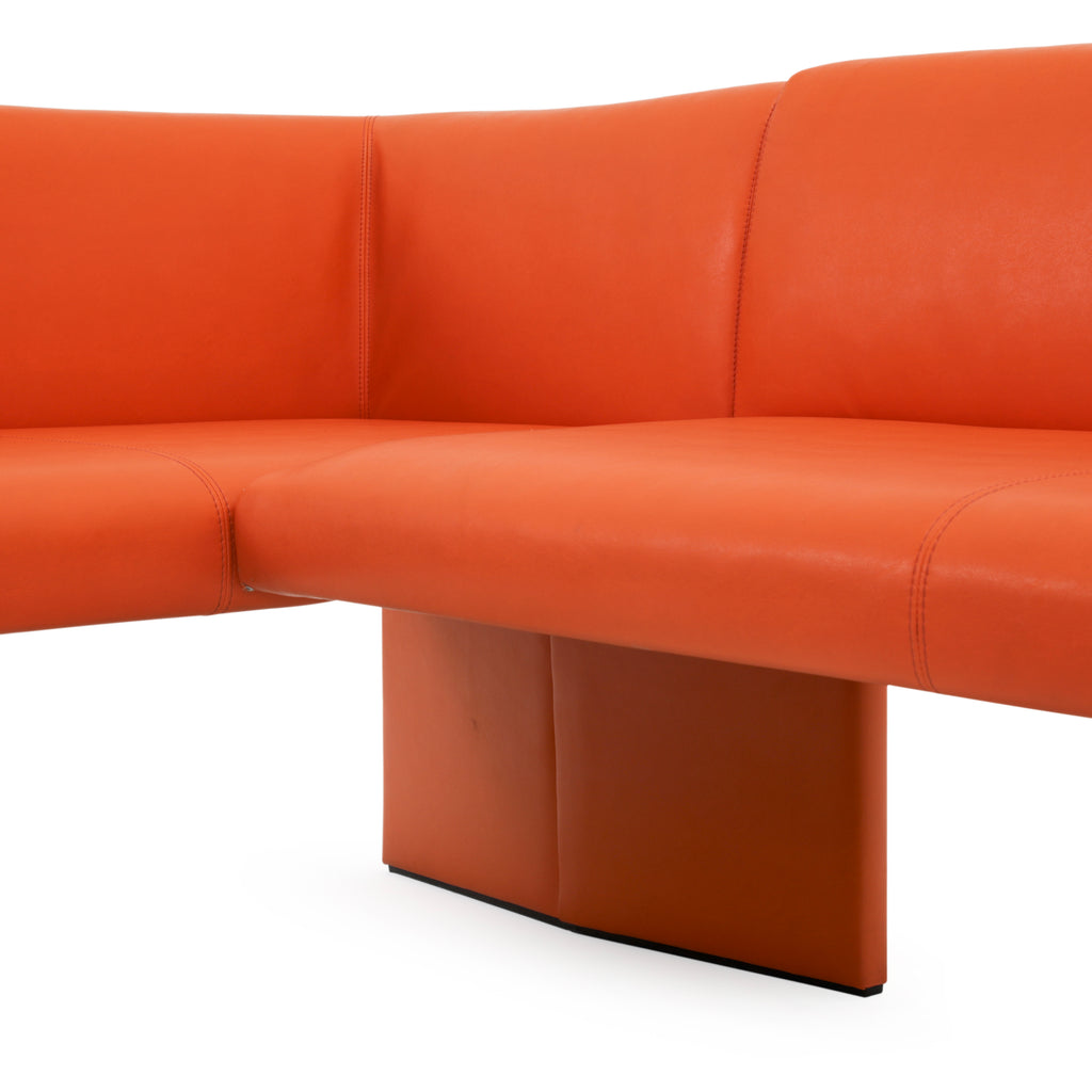 Orange Vinyl Sectional Sofa