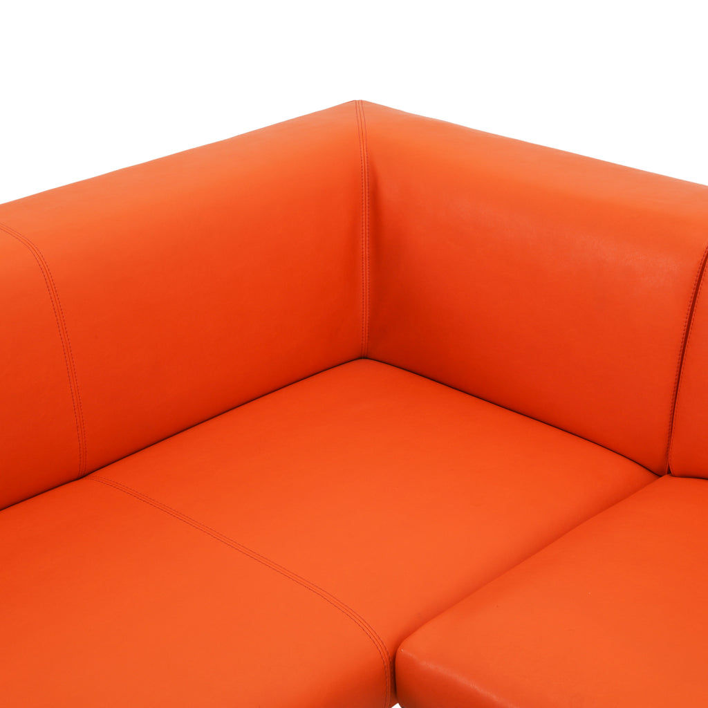 Orange Vinyl Sectional Sofa