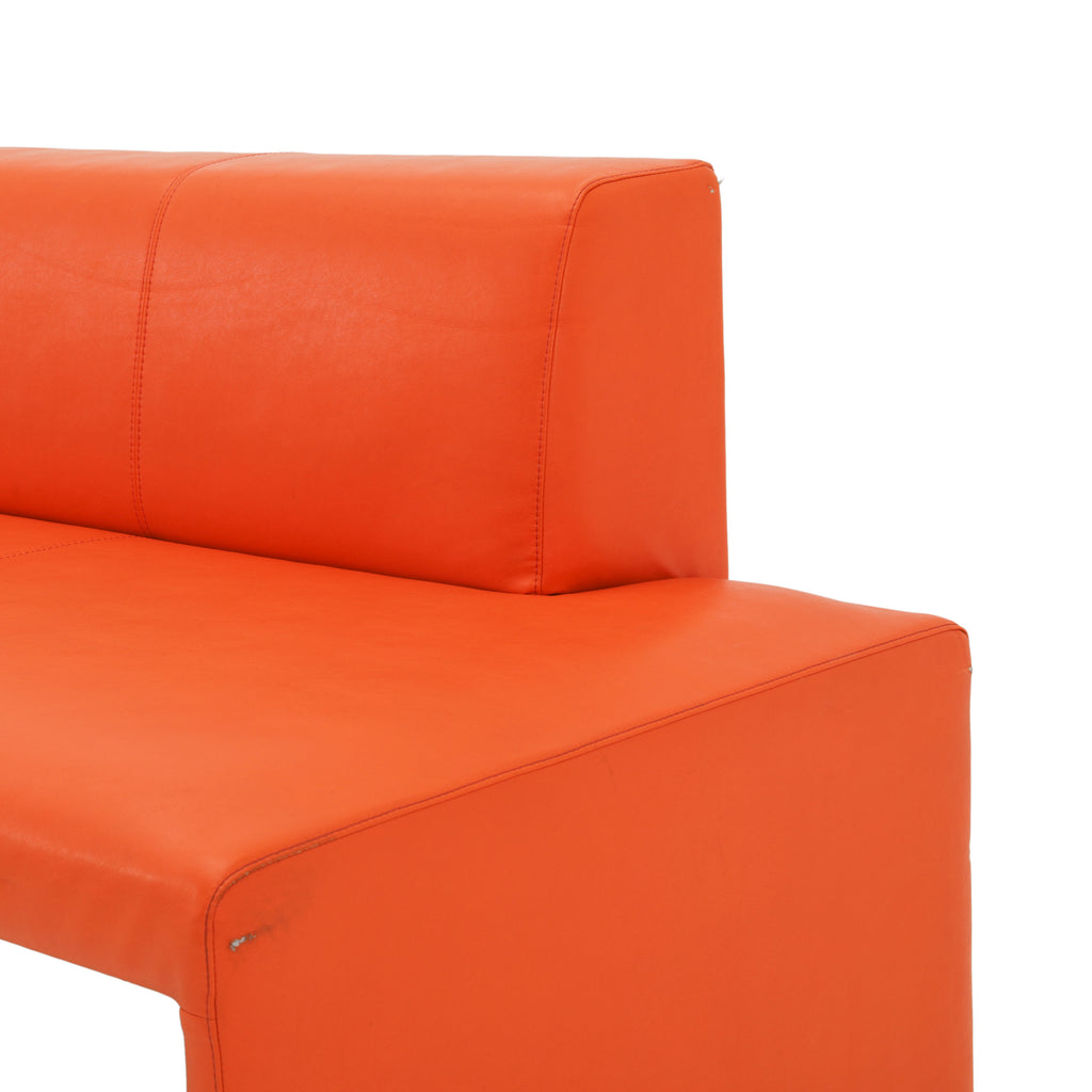 Orange Vinyl Sectional Sofa