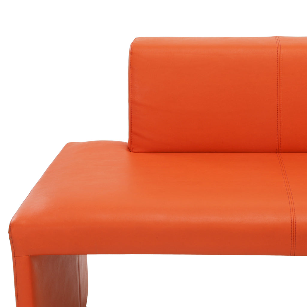 Orange Vinyl Sectional Sofa