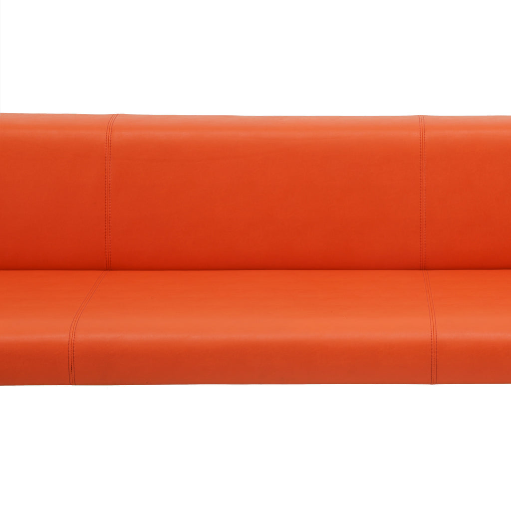 Orange Vinyl Sectional Sofa