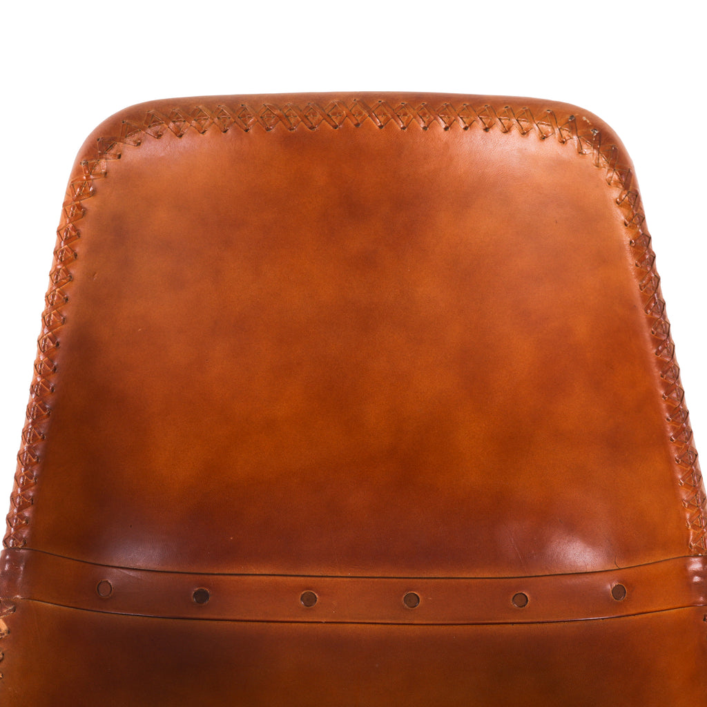 Brown Leather Roadhouse Counter Stool