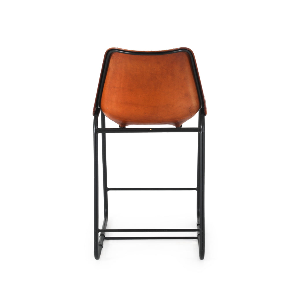 Brown Leather Roadhouse Counter Stool