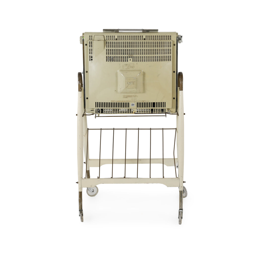 Philco Off-White Television with Rolling Cart