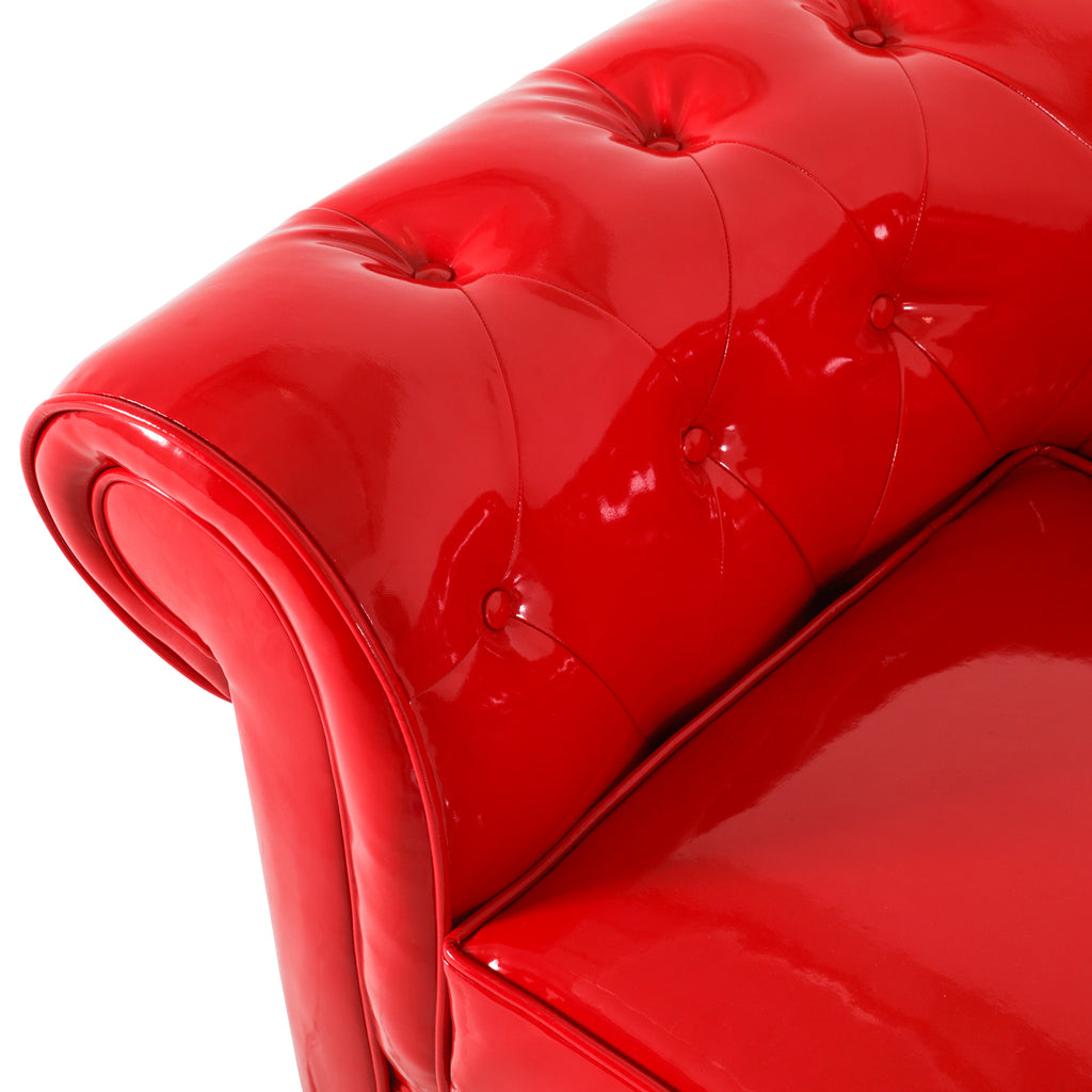 Glossy Red Chesterfield Sofa