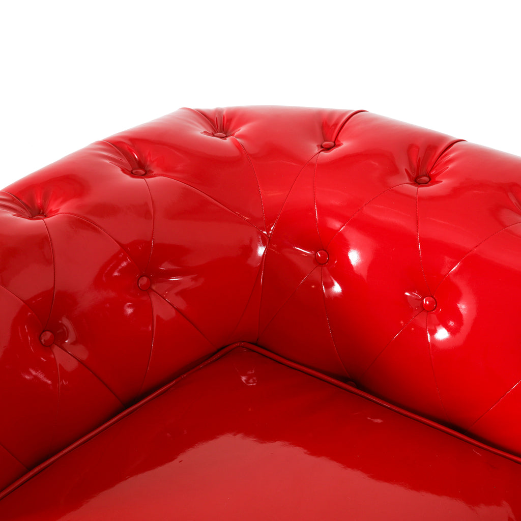 Glossy Red Chesterfield Sofa