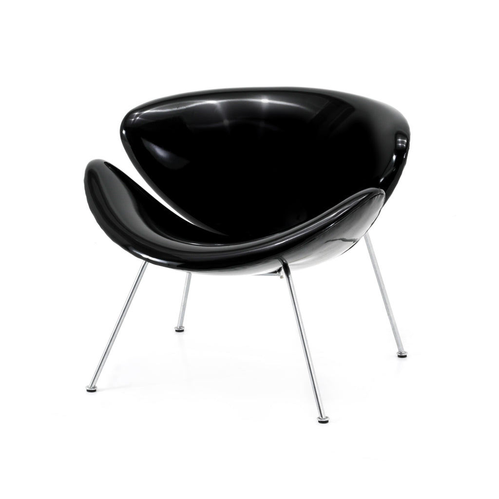 Glossy Black Paulin Oval Slice Chair