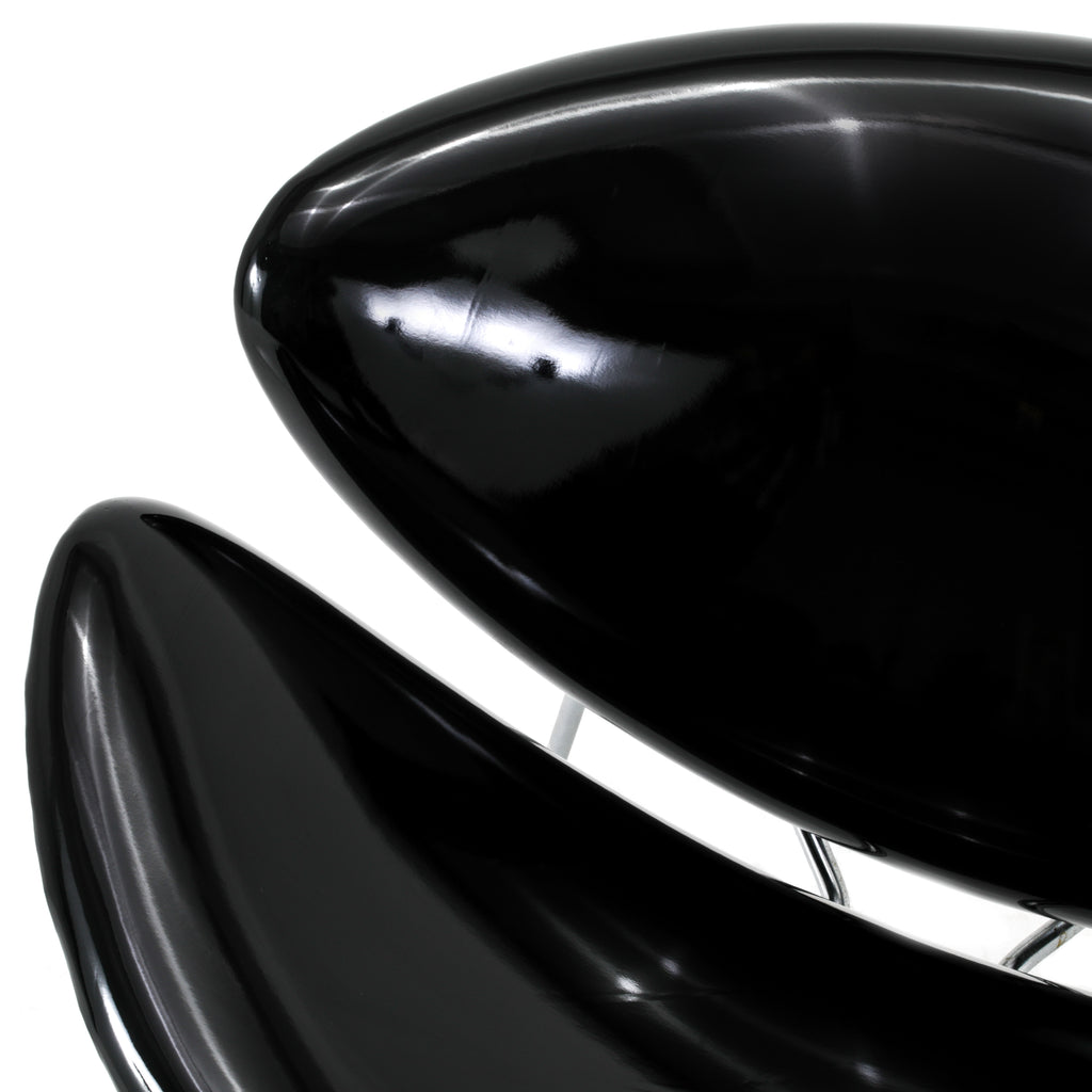 Glossy Black Paulin Oval Slice Chair