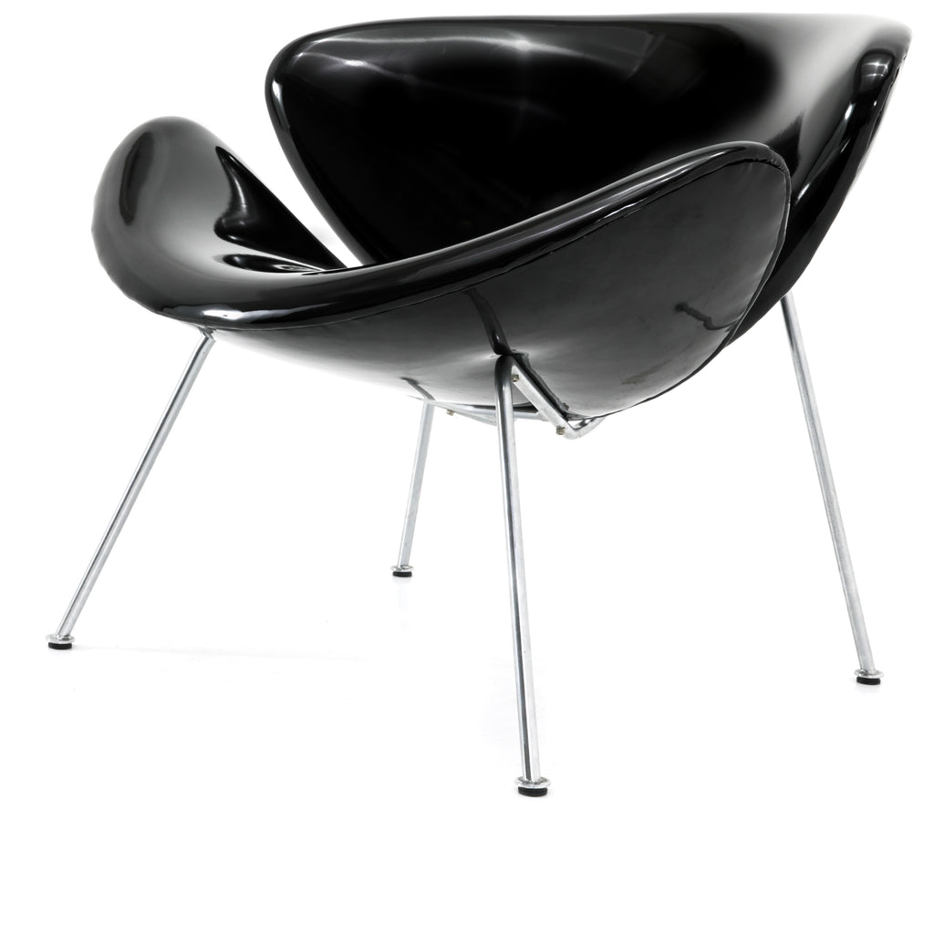 Glossy Black Paulin Oval Slice Chair