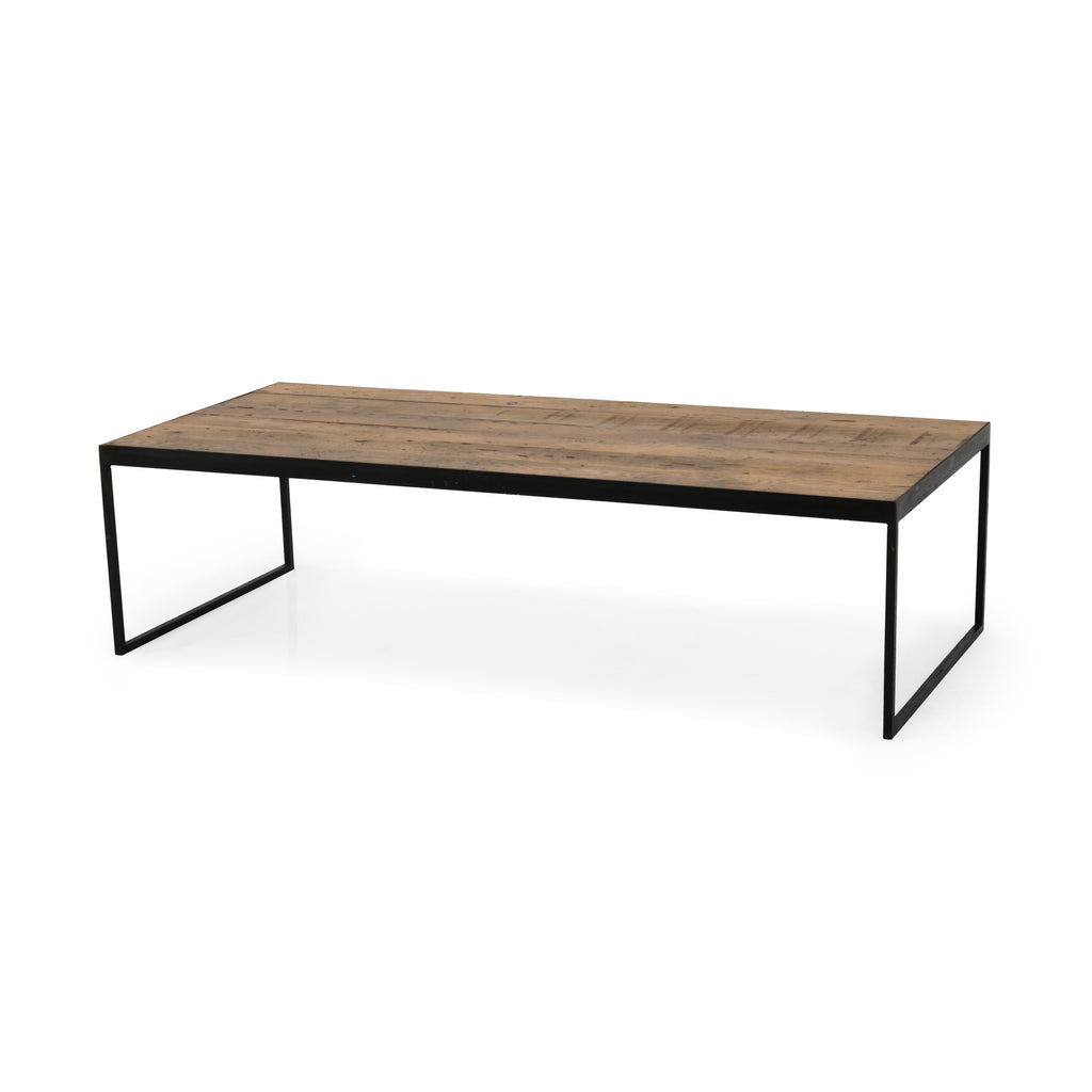 Wood Coffee Table with Metal Legs