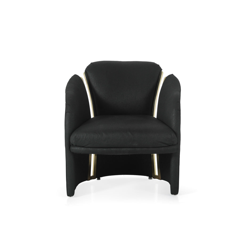 Black & Gold Post Modern Lounge Chair