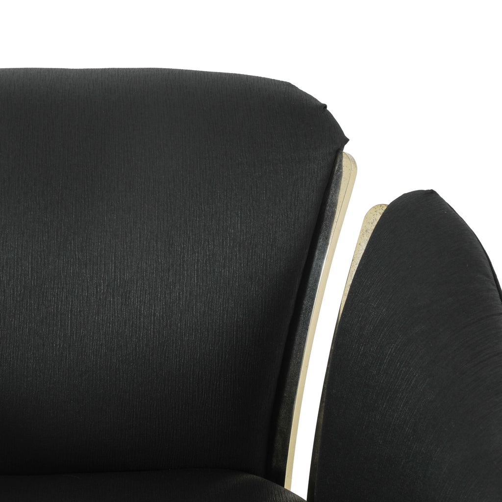 Black & Gold Post Modern Lounge Chair