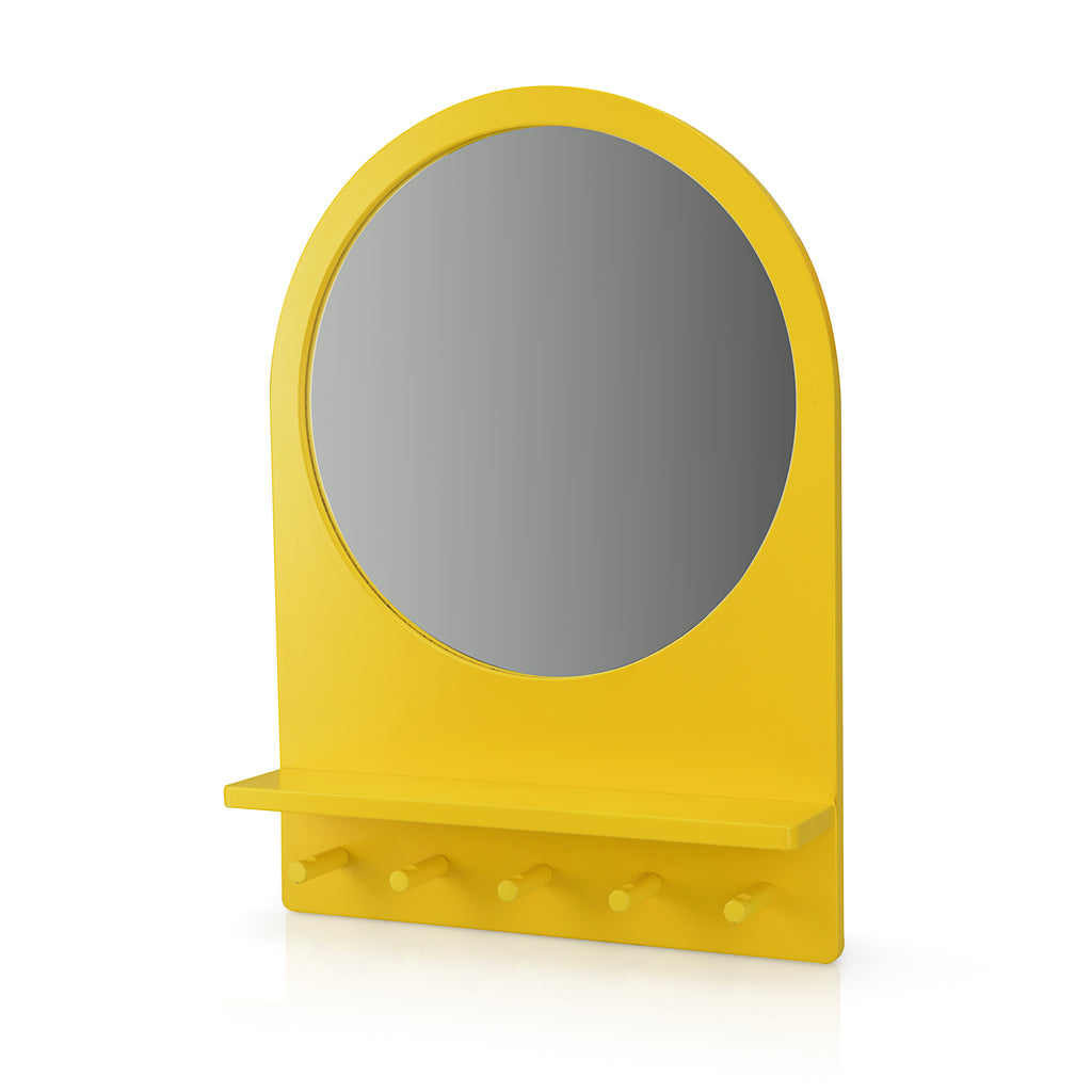 Yellow Wall Mirror / Shelf