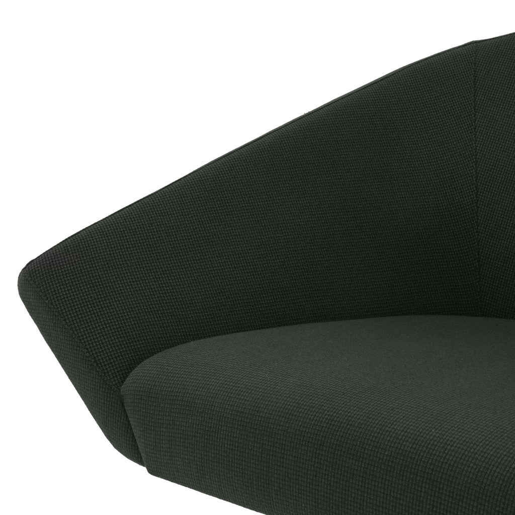 Grey Fabric Rounded Modern Lounge Chair