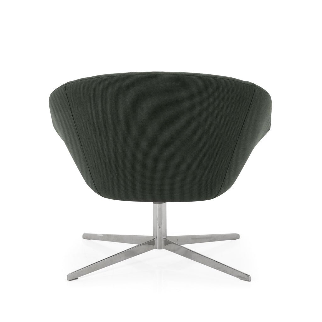 Grey Fabric Rounded Modern Lounge Chair