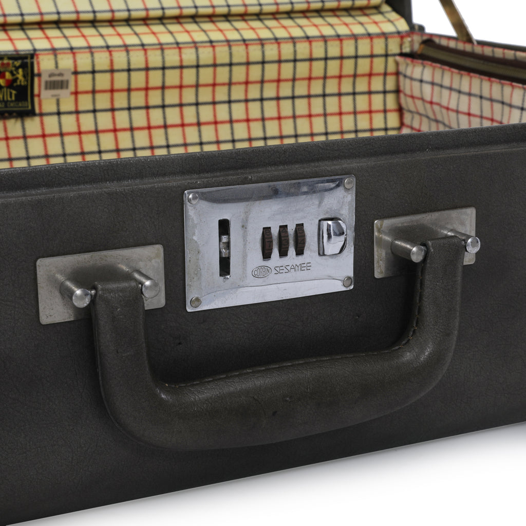 Grey Leather Wilt Suitcase - Large