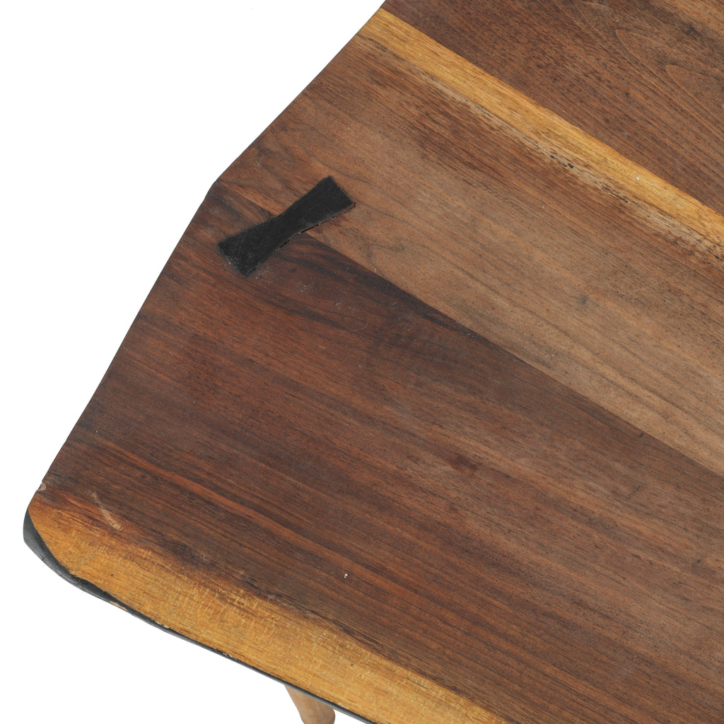 Wood Slab / Black Coffee Table