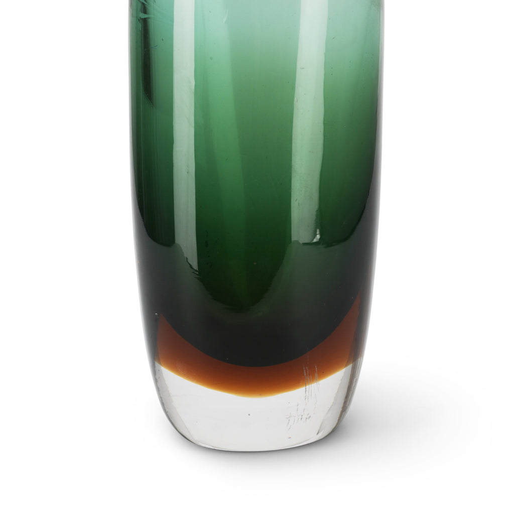 Green Glass Cylinder Vase (A+D)