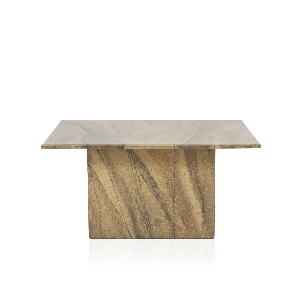 Tan Faux Marble Coffee Table