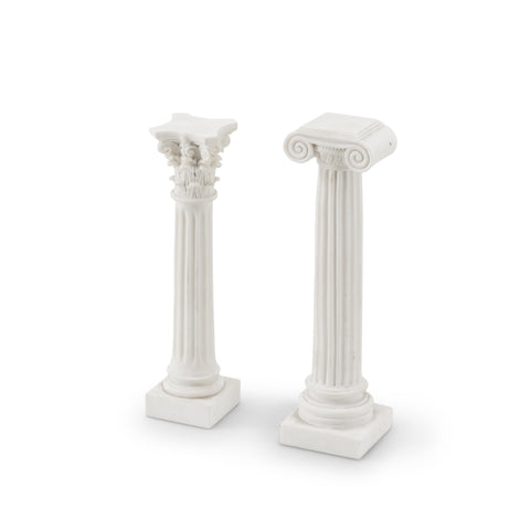 White Table Top Mini Columns Pair (A+D)