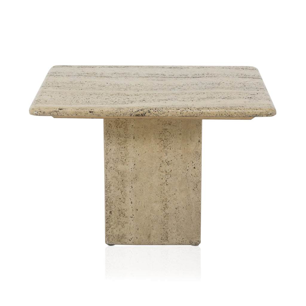 Travertine Square Low Side Table