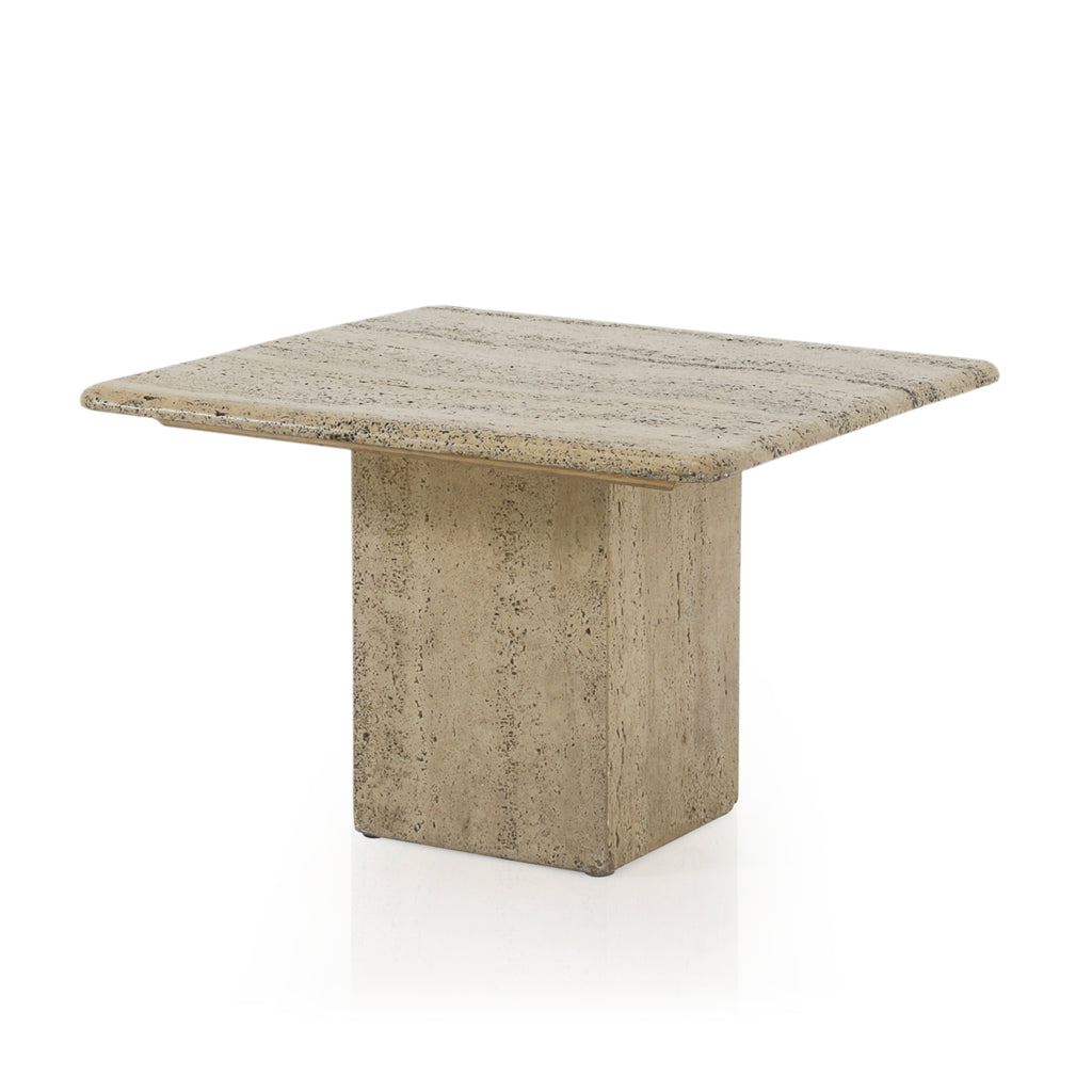 Travertine Square Low Side Table