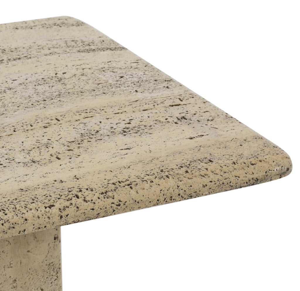 Travertine Square Low Side Table