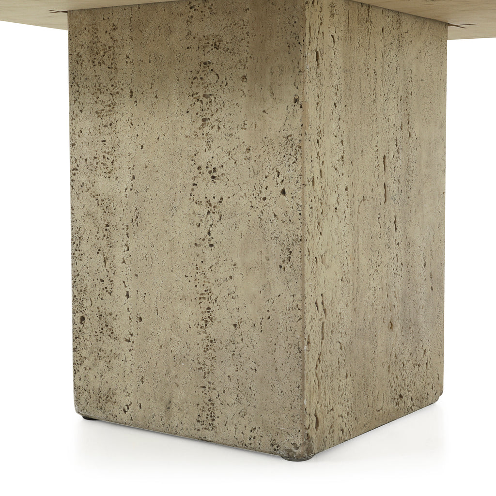 Travertine Square Low Side Table