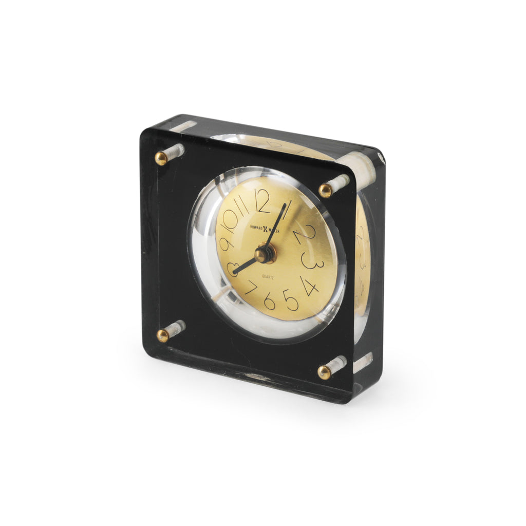 Black / Gold Acrylic Frame Table Clock