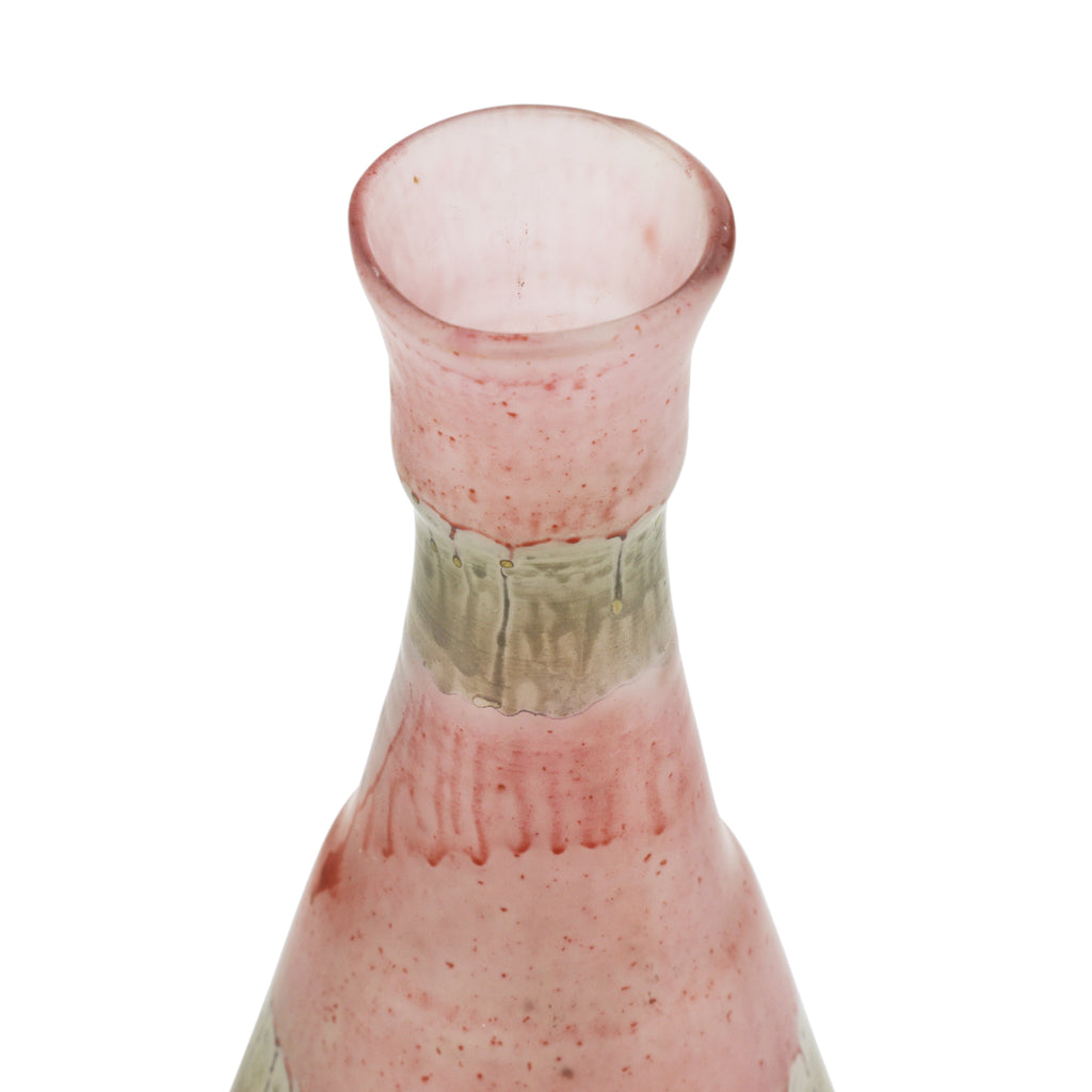 Frosted Pink / Green Ombre Drip Vase (A+D)