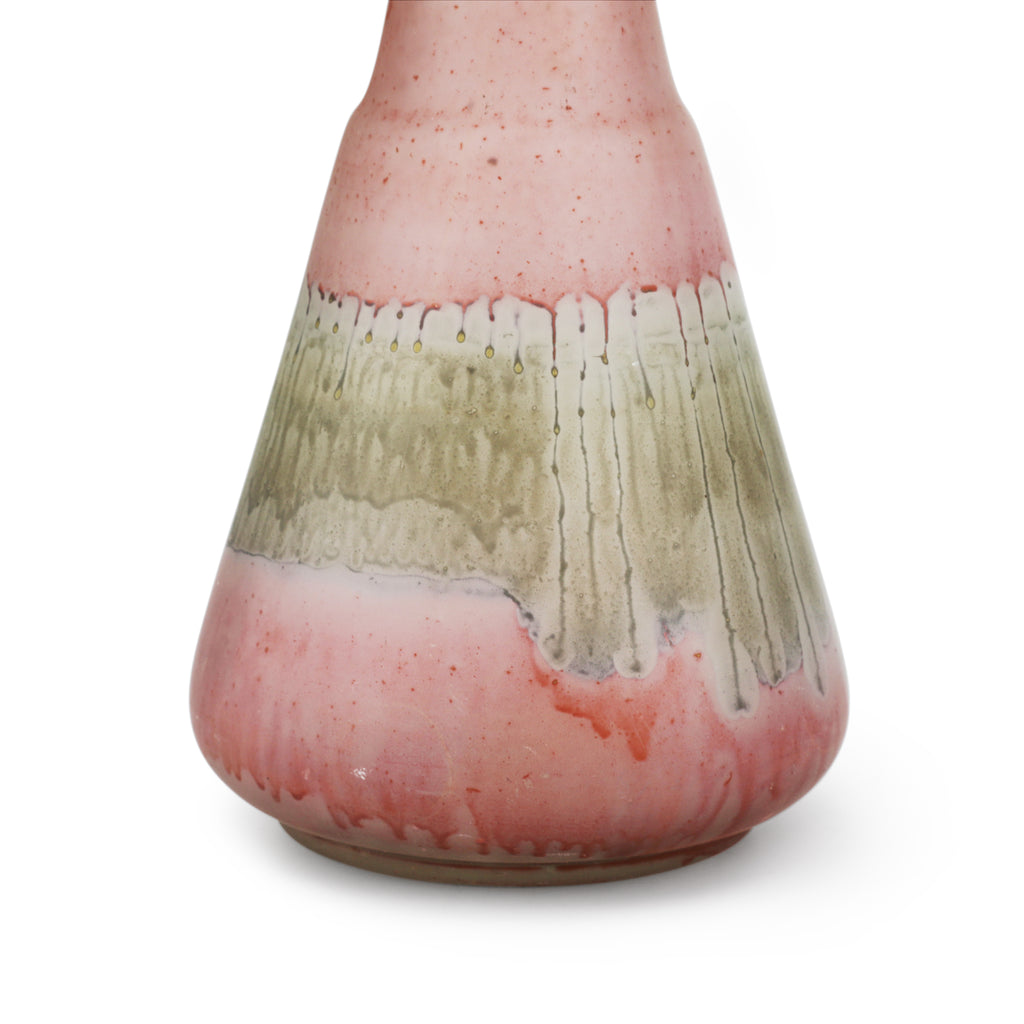 Frosted Pink / Green Ombre Drip Vase (A+D)