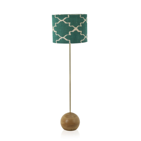 Wood Sphere Base Stand Floor Lamp