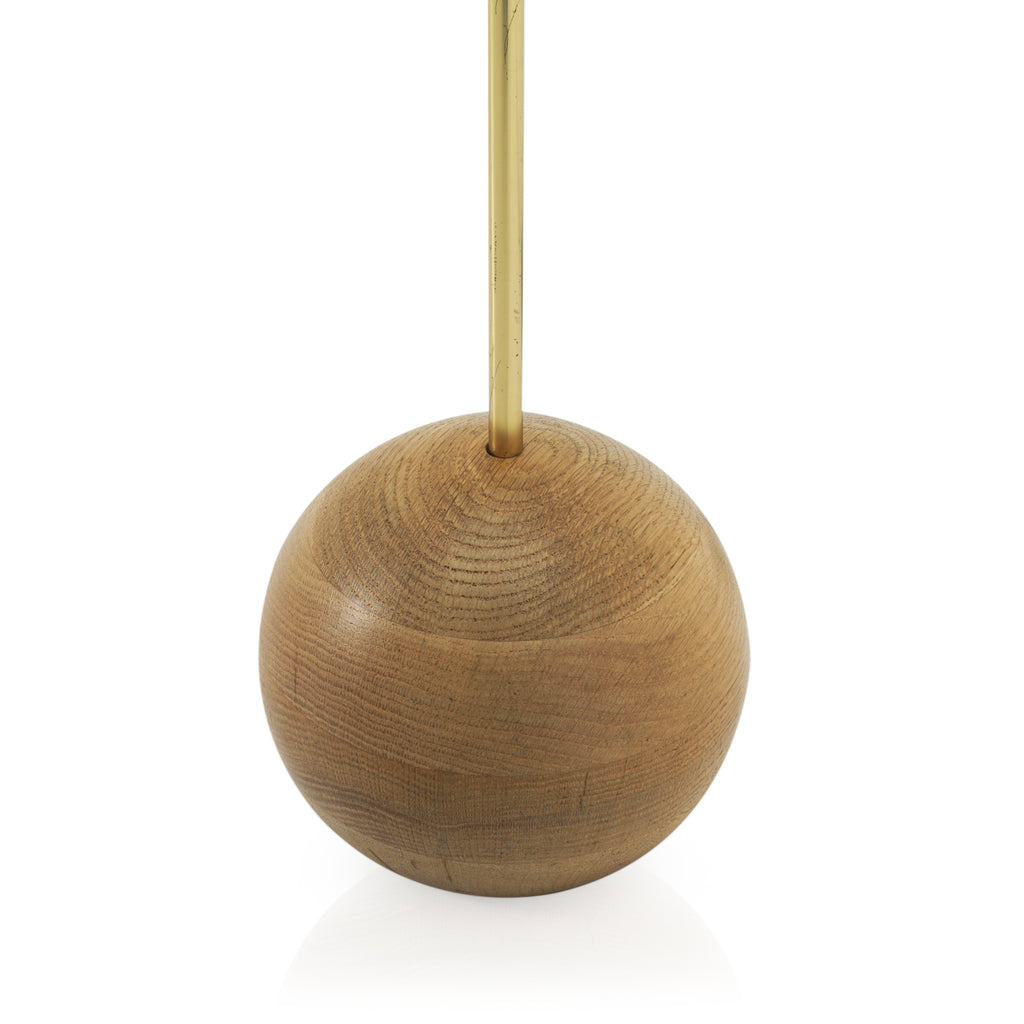 Wood Sphere Base Stand Floor Lamp