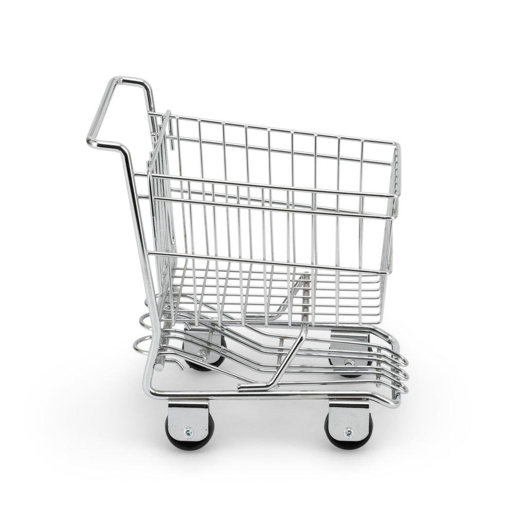 Miniature Chrome Shopping Cart / Office Tray